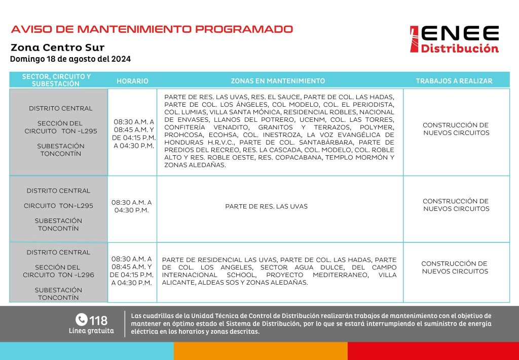 Lista de colonias que no tendrán luz mañana