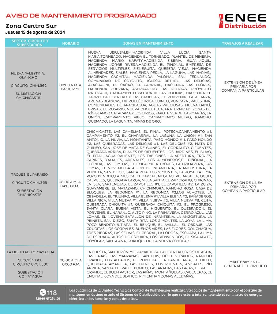 Lista de colonias que no tendrán luz mañana