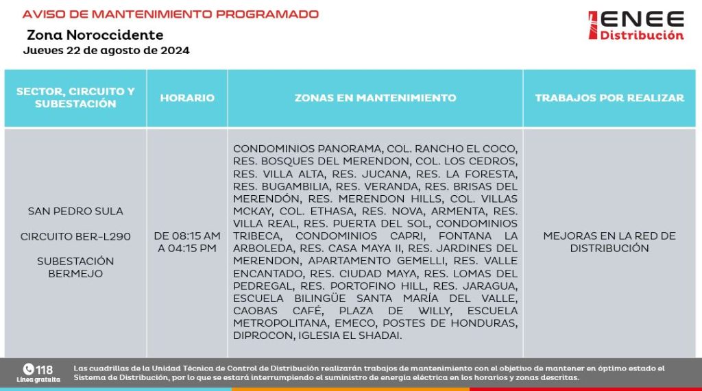 Lista de colonias que no tendrán luz mañana