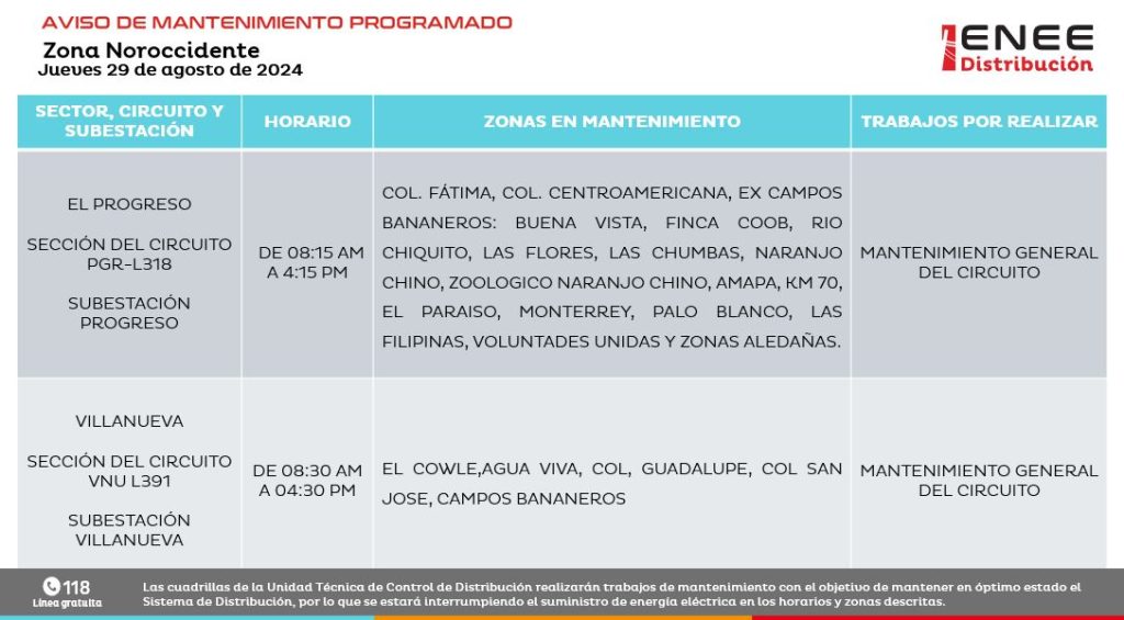 Lista de colonias que no tendrán luz mañana