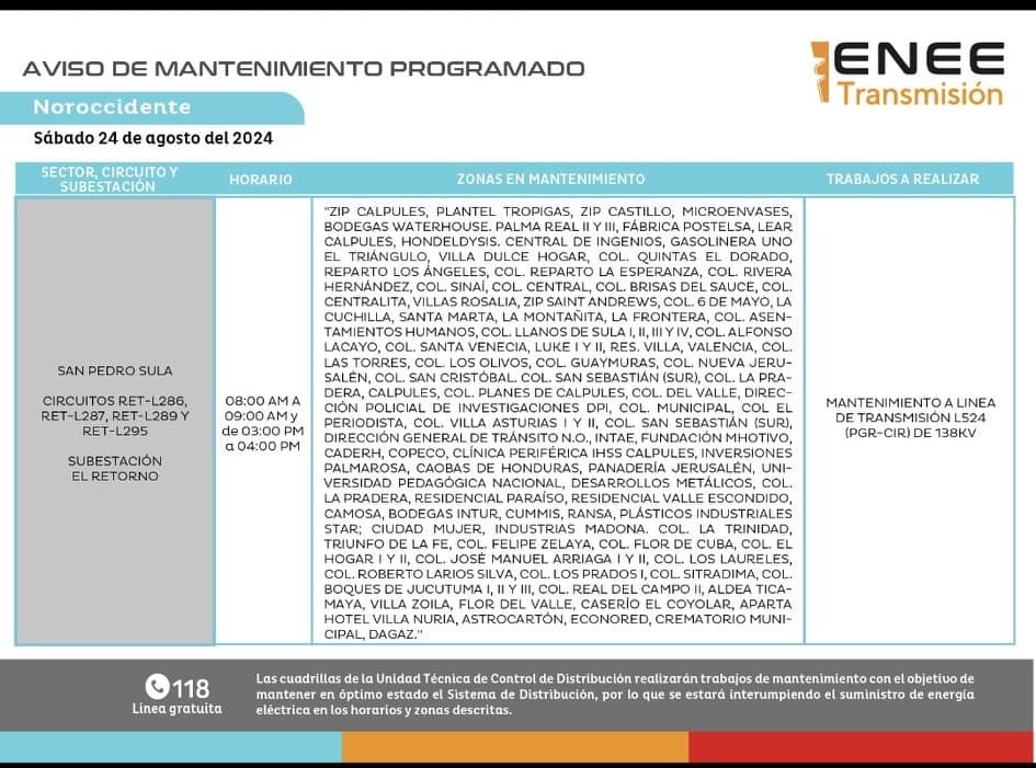 Lista de colonias que no tendrán luz mañana
