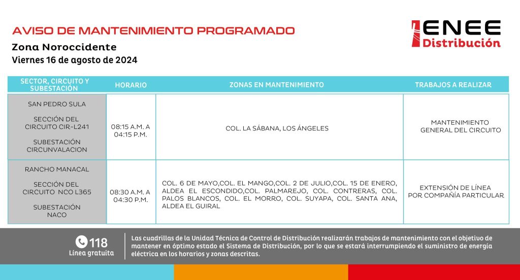 Lista de colonias que no tendrán luz mañana