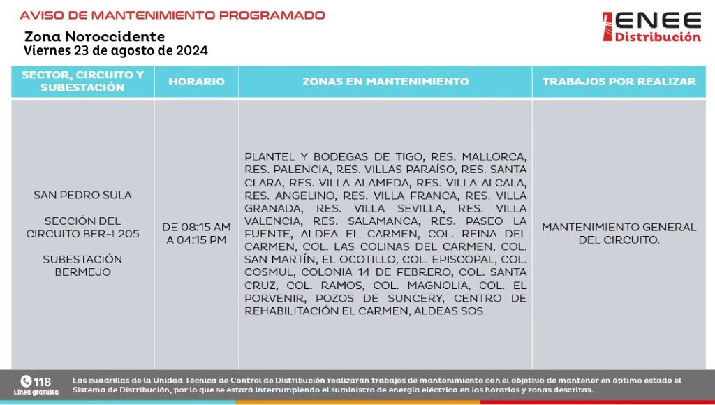 Lista de colonias que no tendrán luz mañana