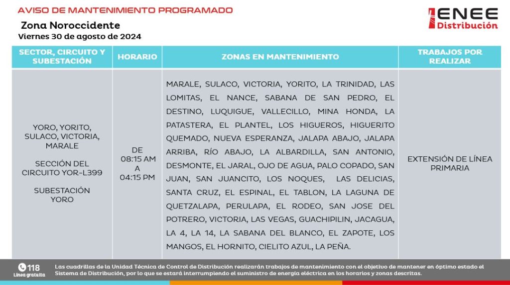 Lista de colonias que no tendrán luz mañana
