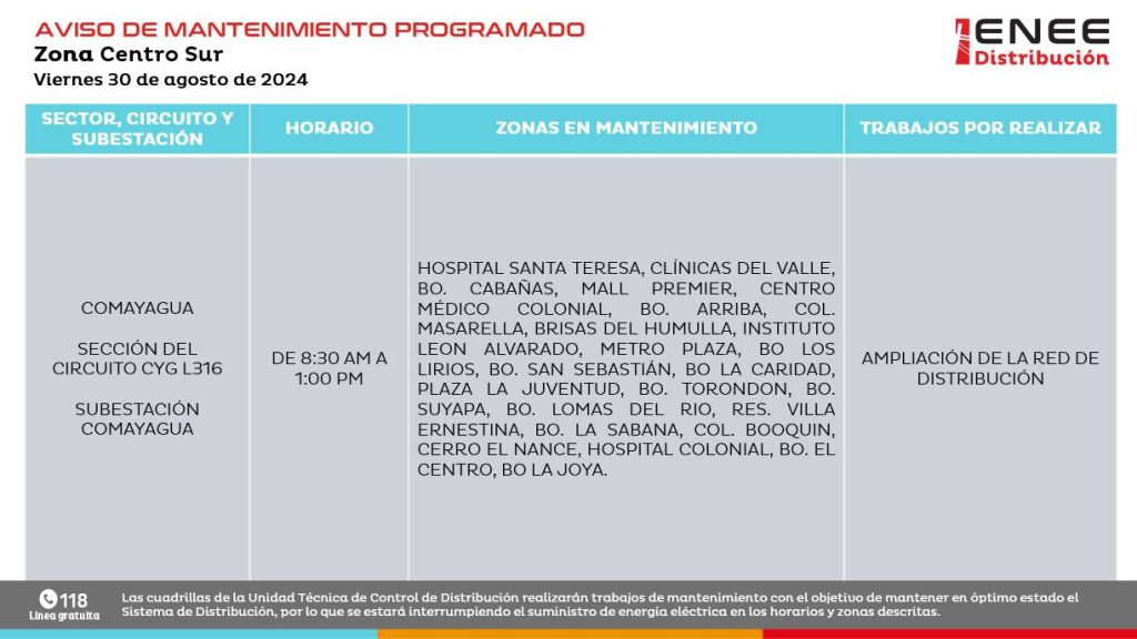 Lista de colonias que no tendrán luz mañana