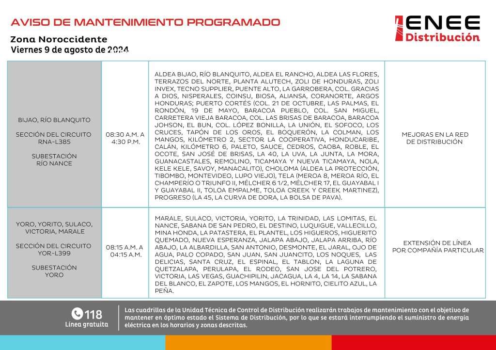 Lista de colonias que no tendrán luz mañana