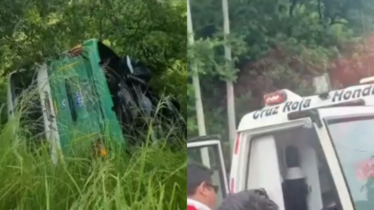 Varios heridos deja accidente de bus en carretera a Olancho