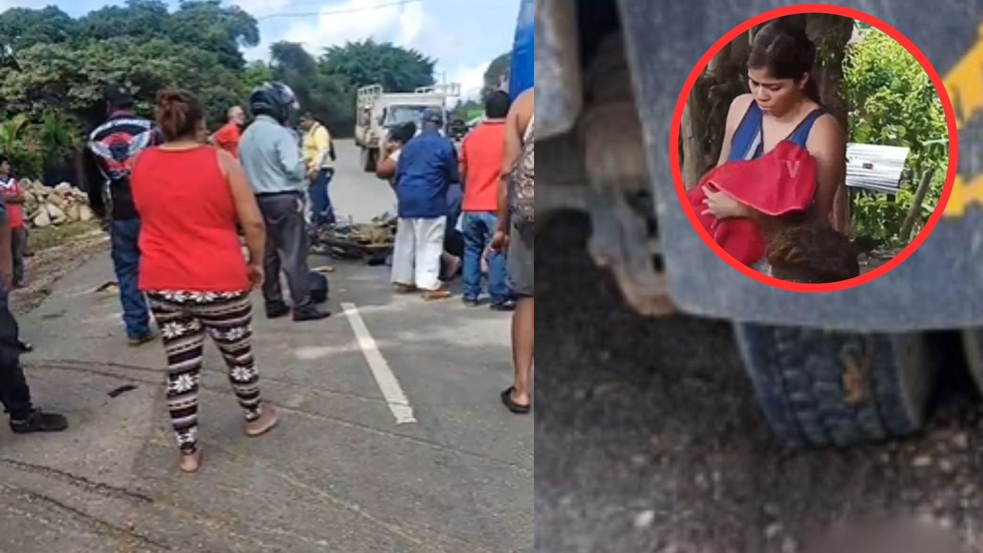 Menor que iba en brazos de su madre muere en accidente entre moto y volqueta en Olancho