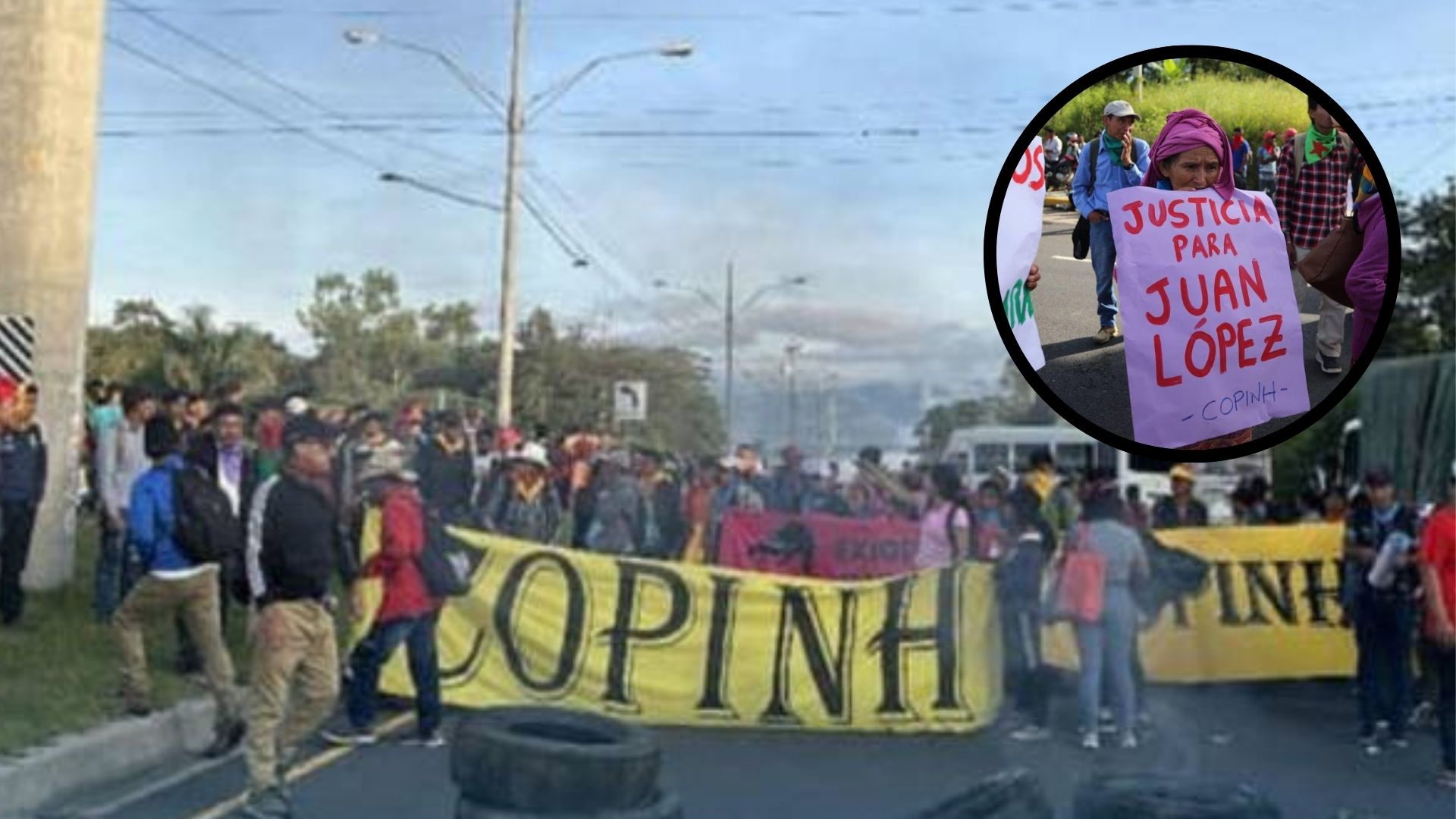 Copinh bloquea carretera exigiendo justicia para ambientalistas asesinados