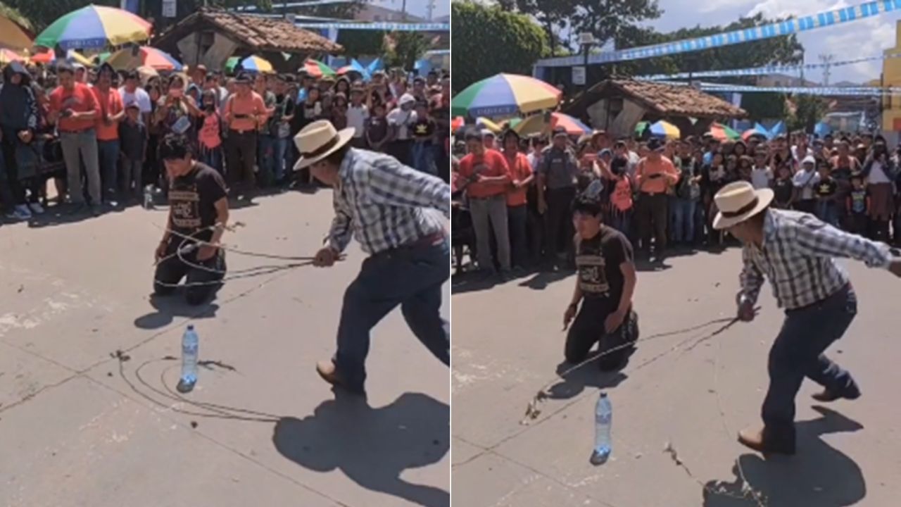 Captan momento donde azotan a supuesto asaltante en plena calle