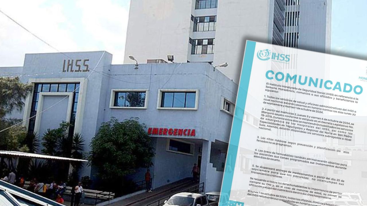 IHSS anuncia cómo atenderá a la población durante el feriado de Semana Morazánica
