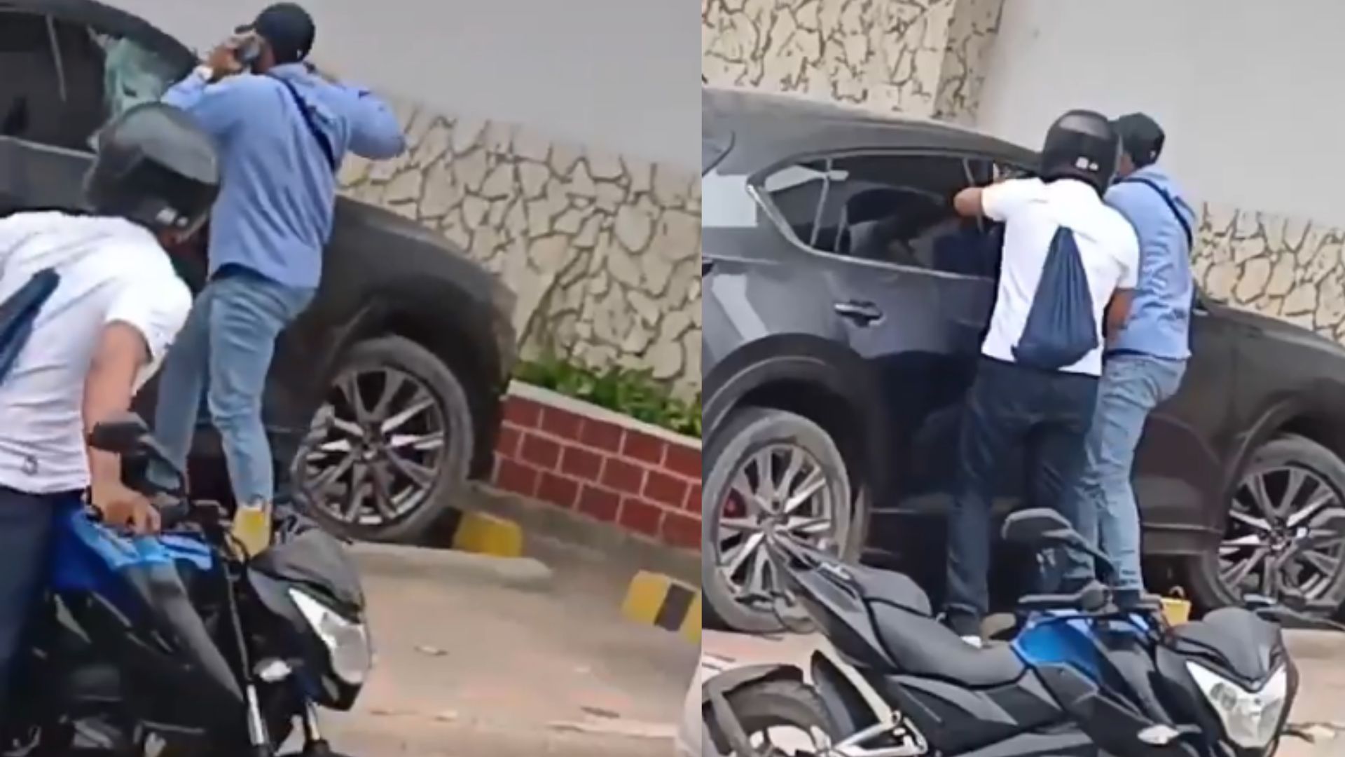 Graban momento en que extorsionadores le dejan advertencia a comerciante