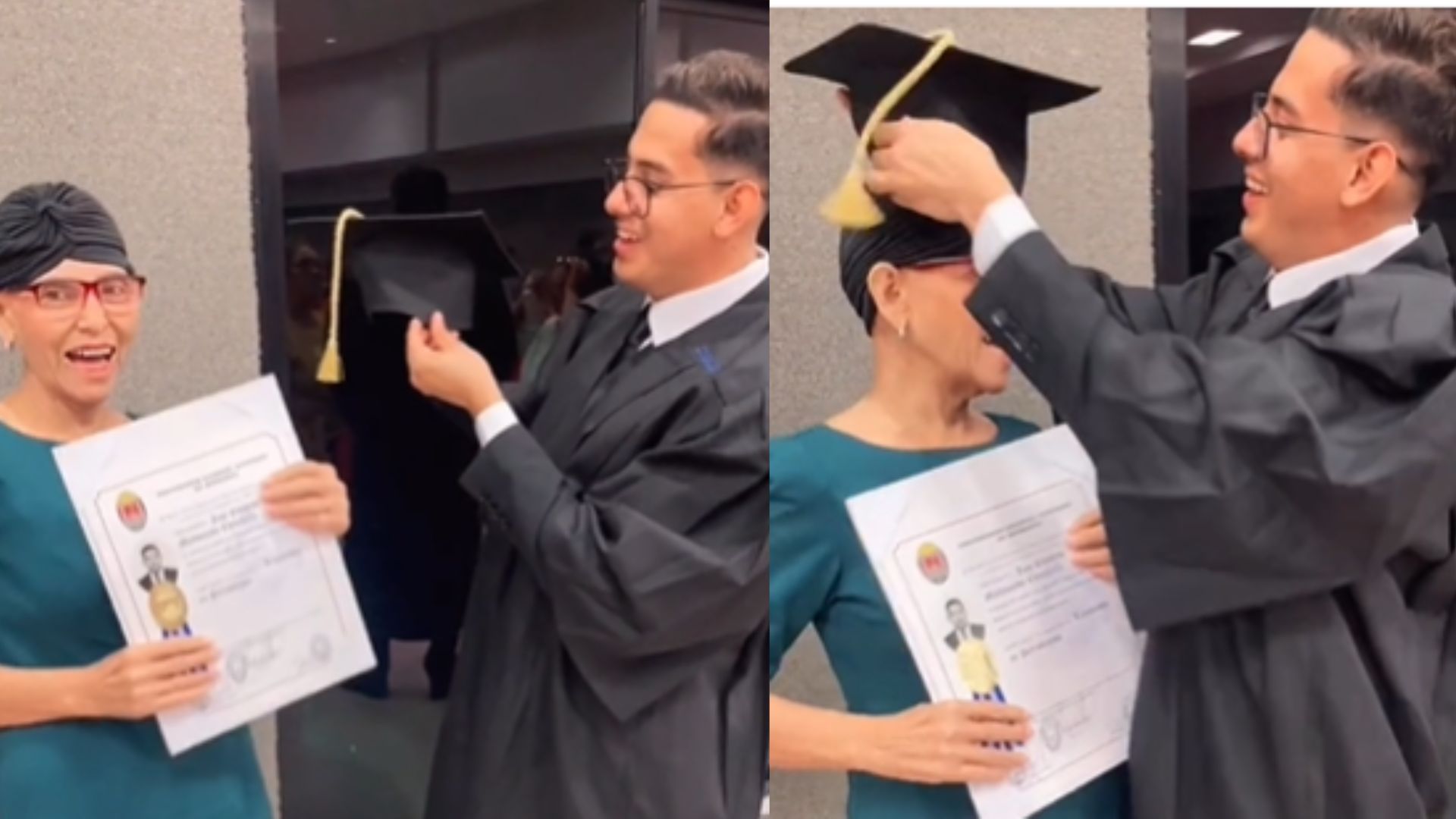Joven hondureño, graduado de periodismo, dedica su título a su mamá con cáncer