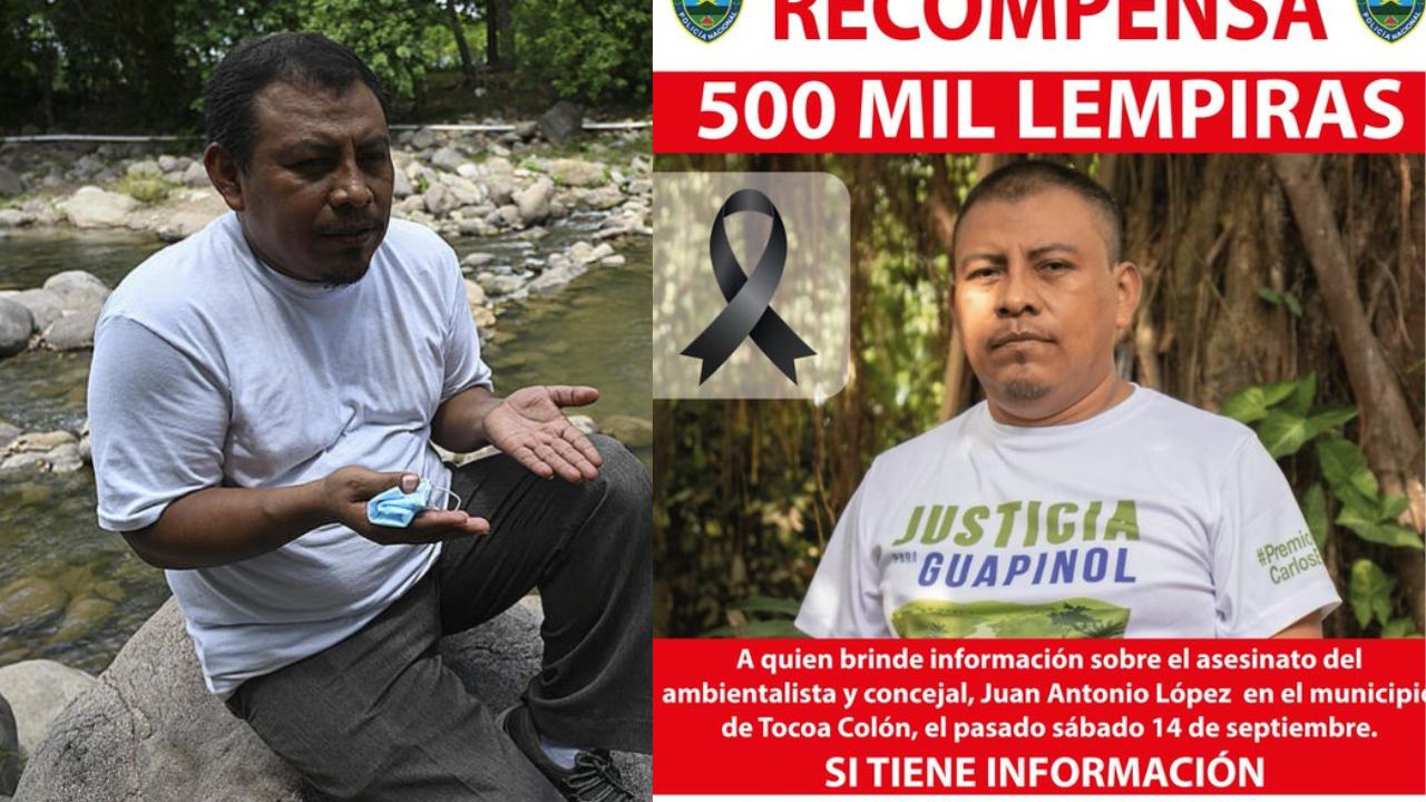 Ofrecen 500 mil lempiras por información sobre asesinato de activista Juan Antonio López