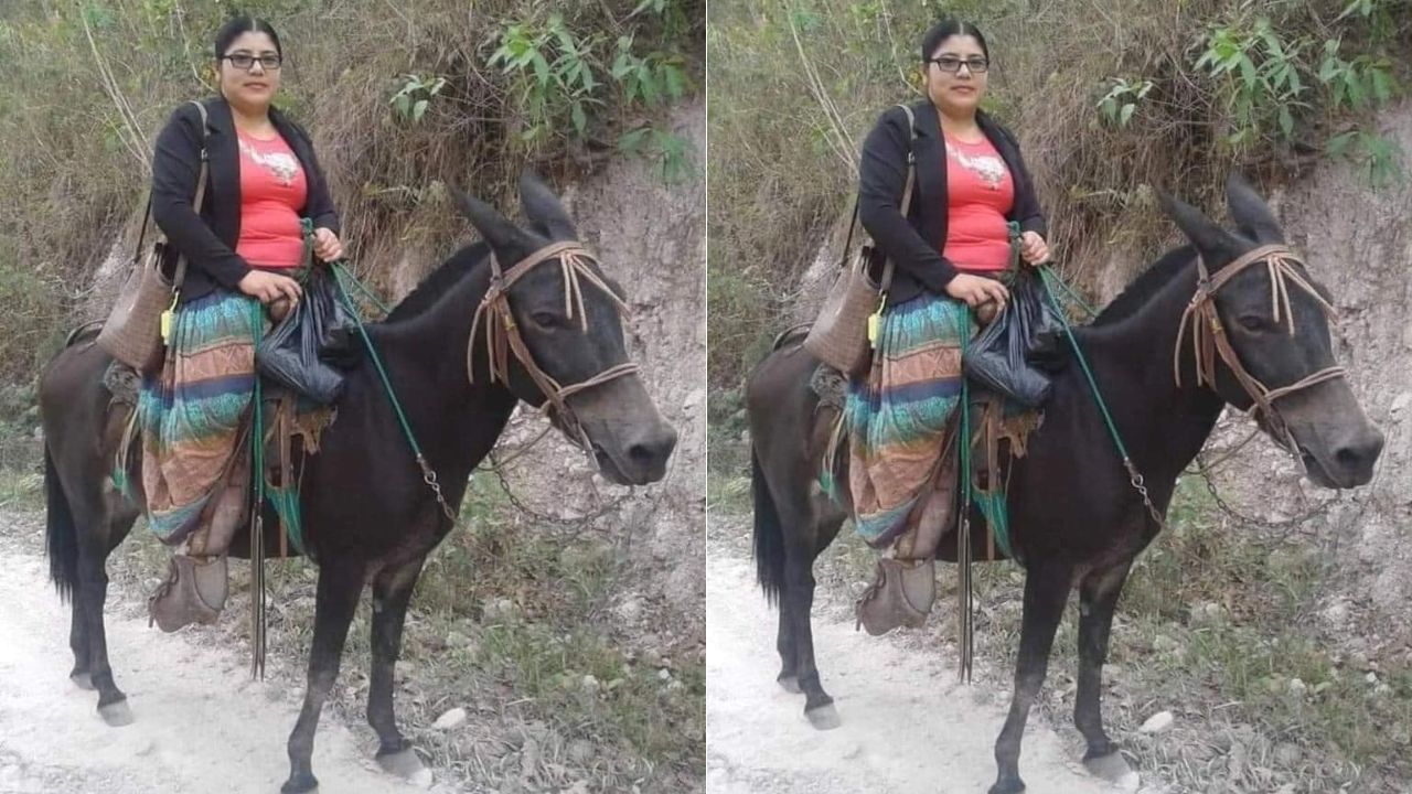 Maestra hondureña viaja todas las mañanas en mula para impartir clases a sus alumnos