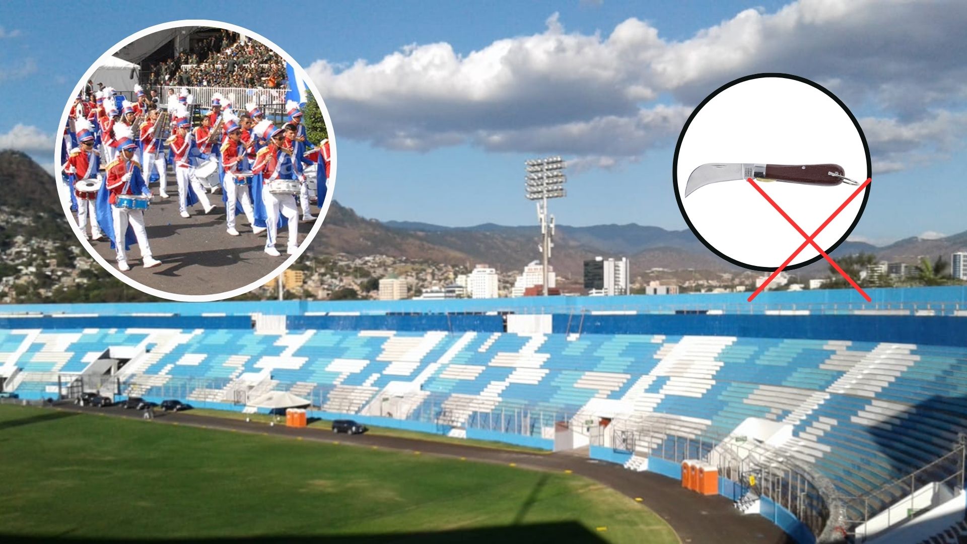 Medidas de seguridad para acceder al estadio 'Chelato Uclés' durante los desfiles patrios