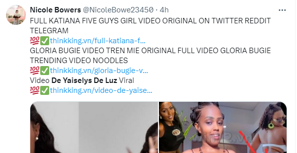 Captura de pantalla donde se ve una publicación con el supuesto video
