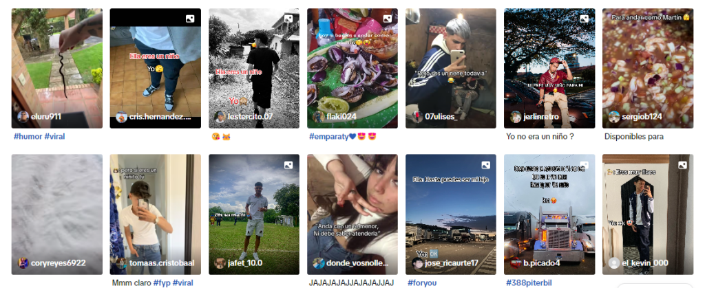 Captura de pantalla donde se ven diversos videos
