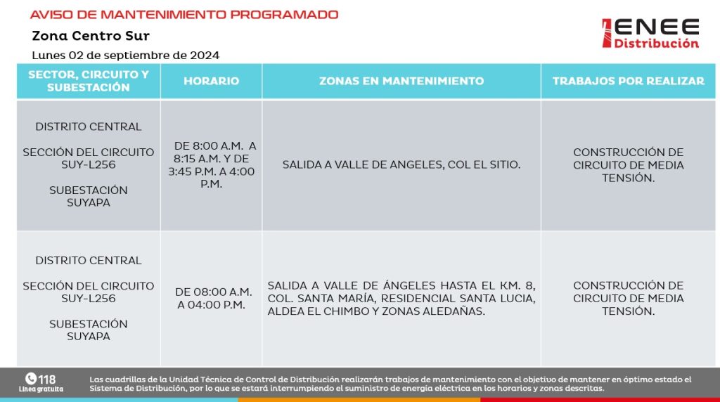 Lista de colonias que no tendrán luz mañana