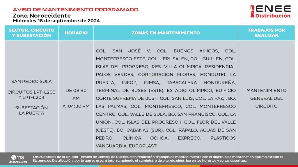 Lista de colonias que no tendrán luz mañana