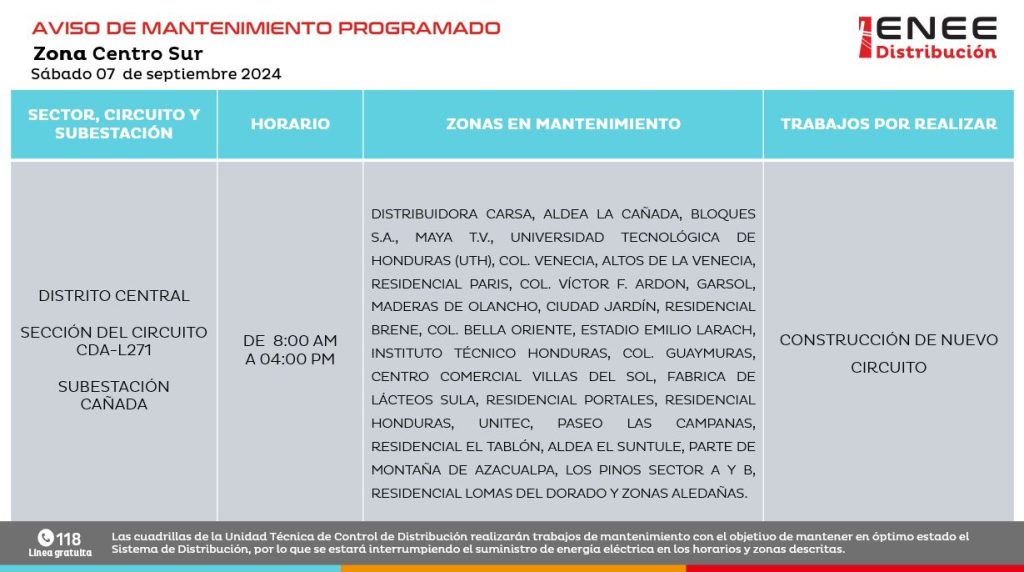 Lista de colonias que no tendrán luz mañana
