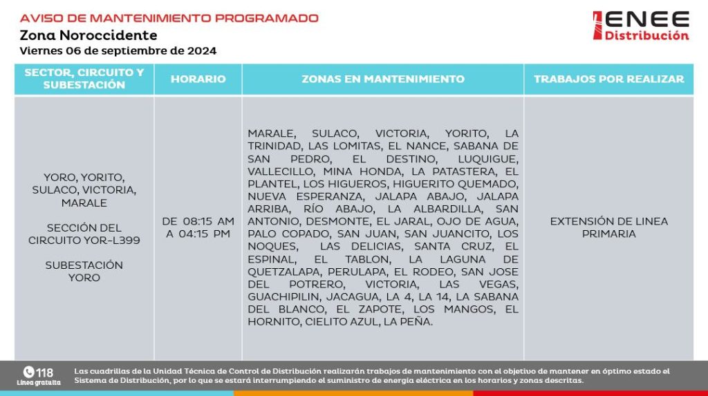 Lista de colonias que no tendrán luz mañana
