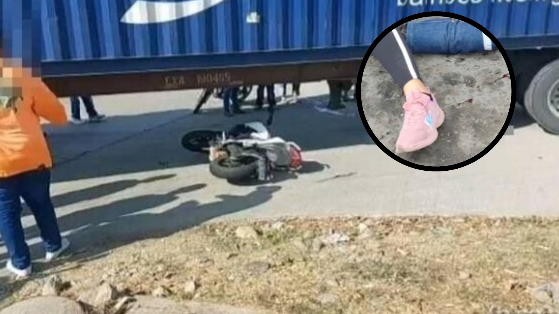 Menor que iba en brazos de su mamá  muere en accidente de moto; su papá intentó rebasar a una rastra