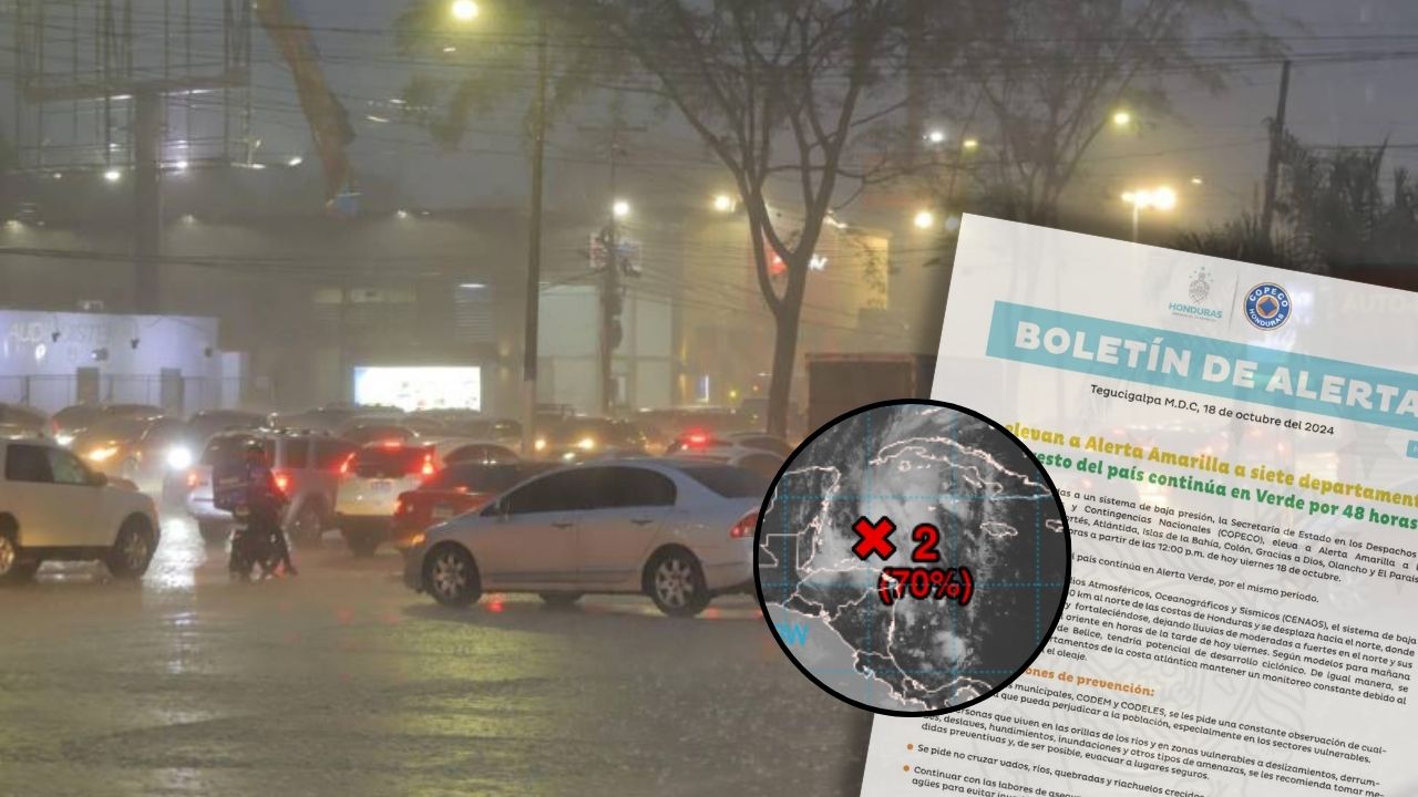 Copeco eleva alerta a amarilla por lluvias para siete departamentos