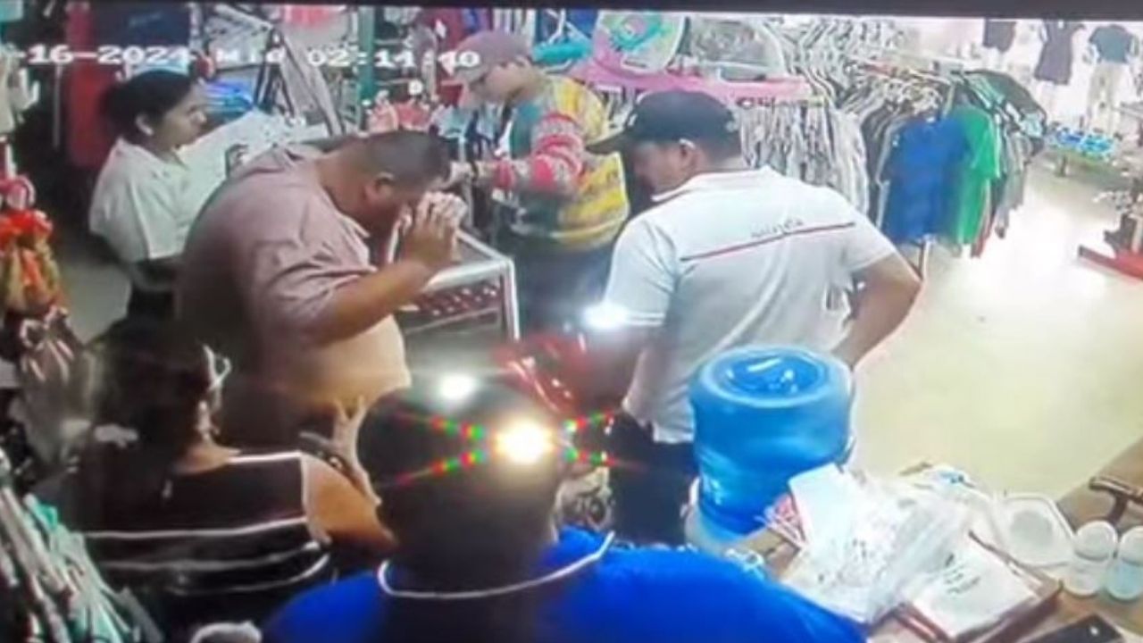Ladrones roban a clientes de tienda infantil en Choluteca sin importar que eran grabados
