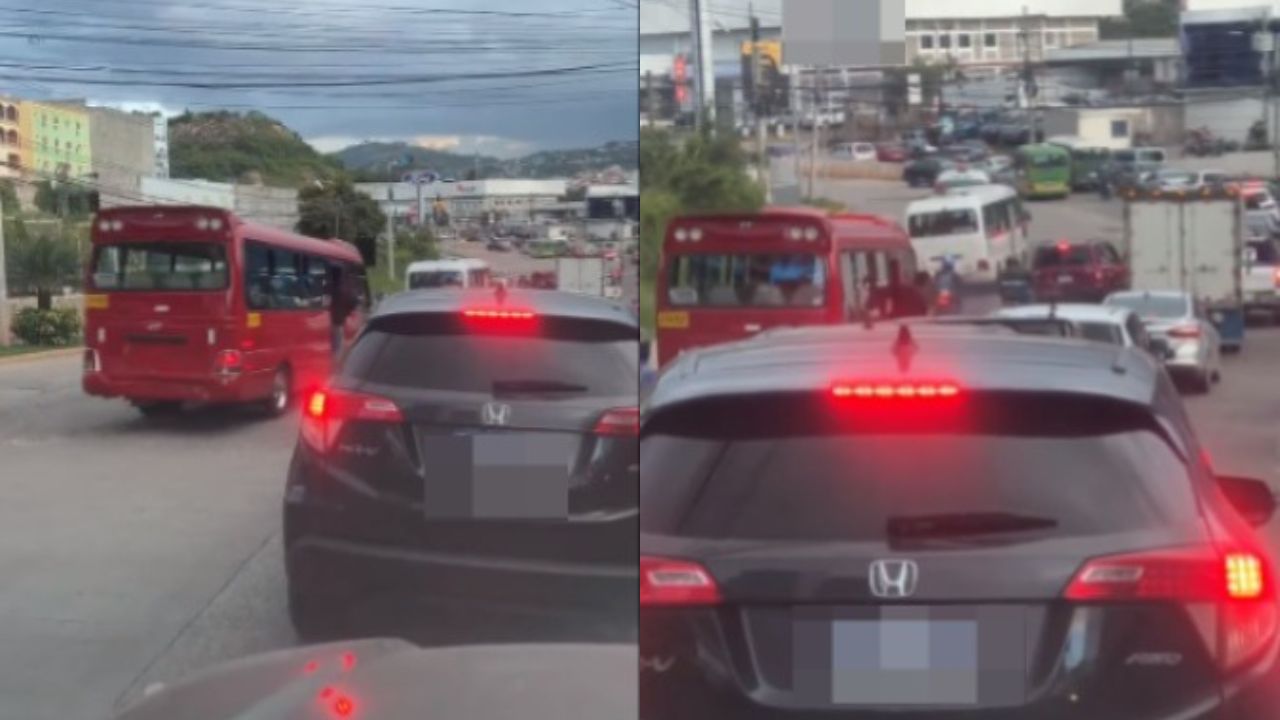 Graban a dos buses 'rapiditos' rebasando en contravía en avenida de la capital
