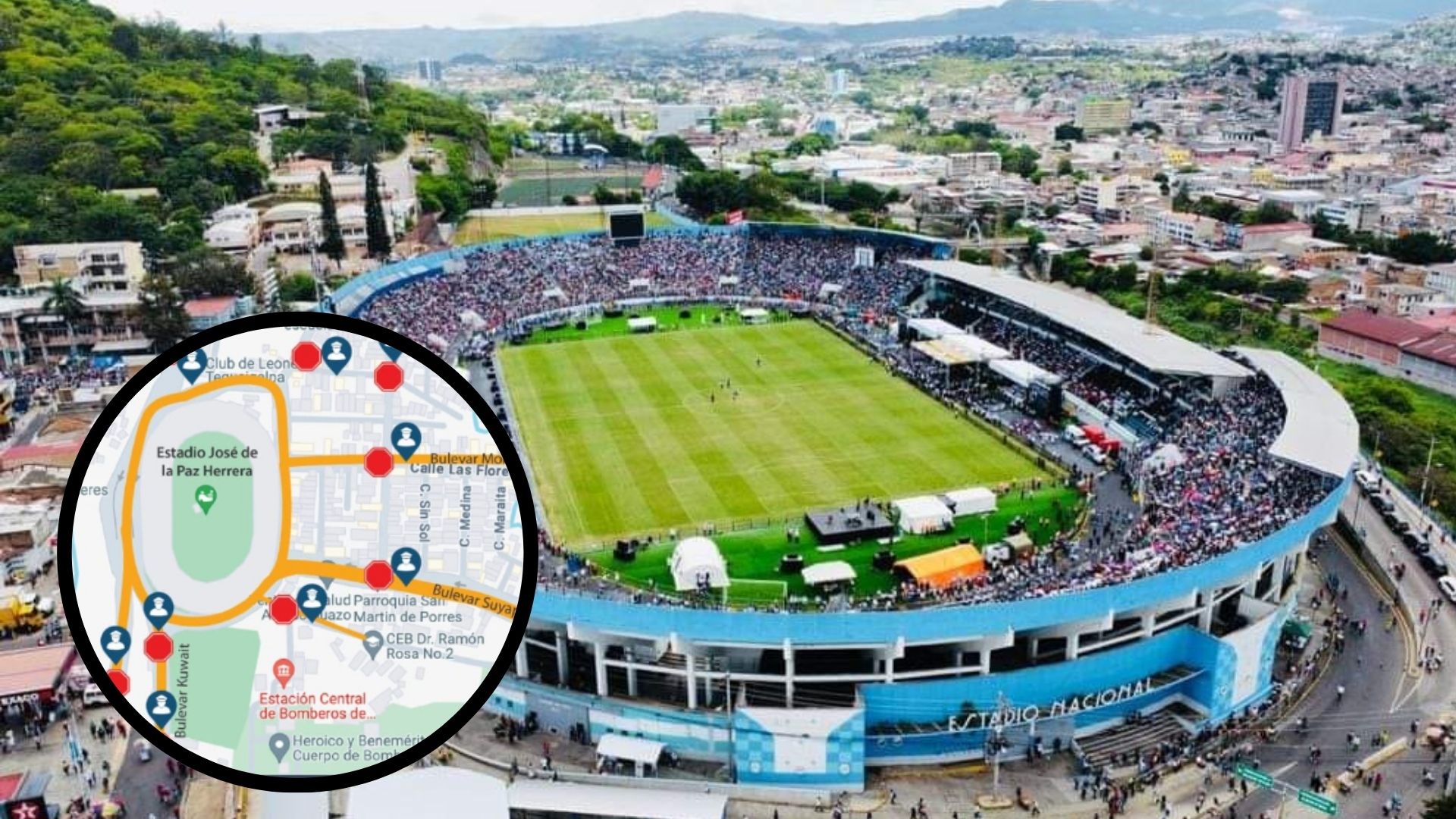 Estas son las calles que estarán cerradas por el clásico entre Motagua y Olimpia en el 'Chelato Uclés'