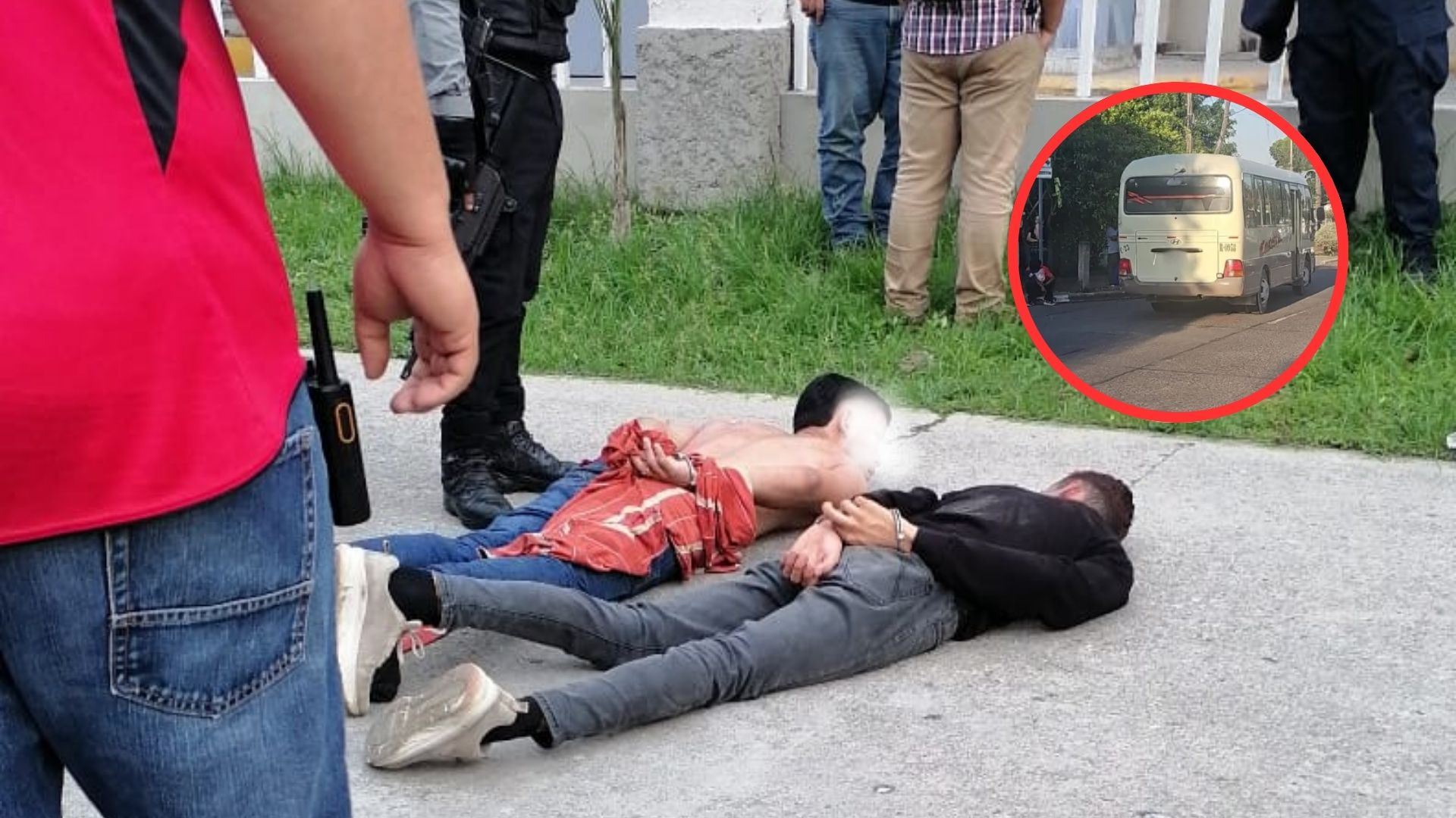 Pasajeros amarran y entregan a hombres que intentaron asaltar bus en San Pedro Sula (video)