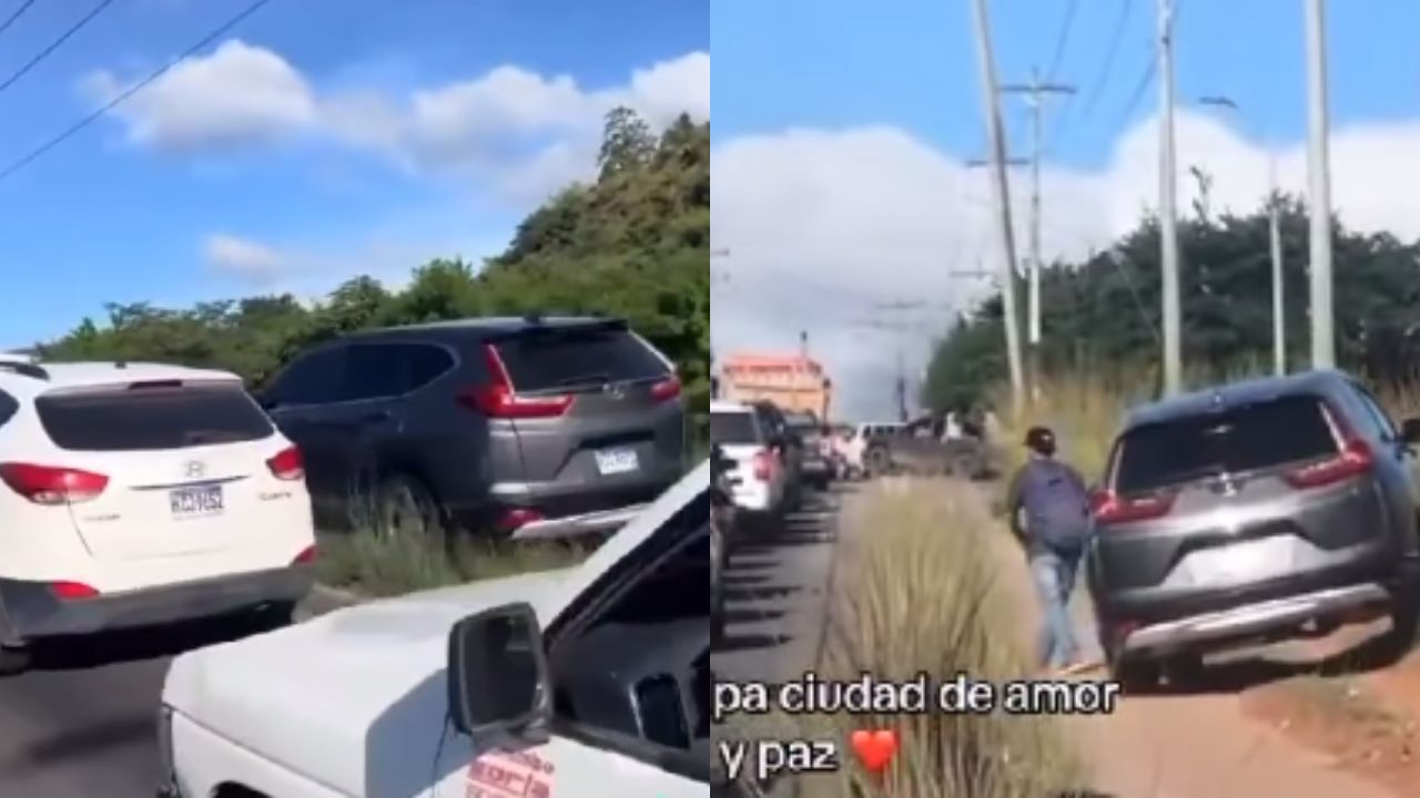 Exponen a conductor manejando sobre la acera; casi atropella a peatón
