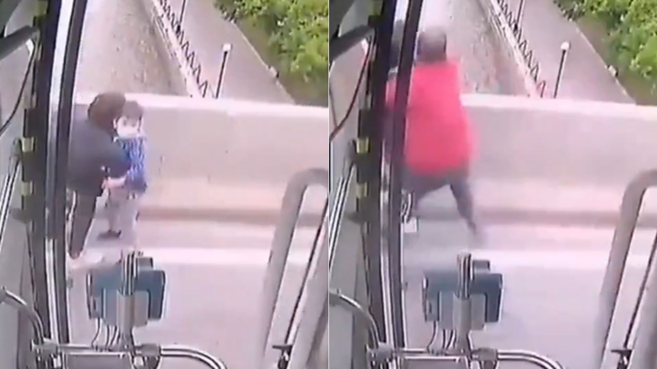 Conductor de bus salva a niño luego de que su madre intentara suicidarse con él