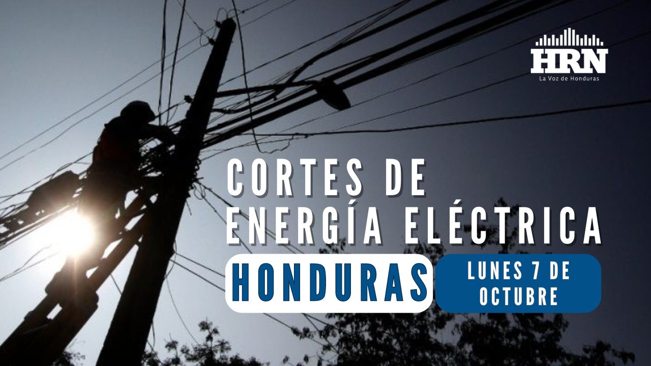 Zonas sin energía eléctrica este lunes 7 de octubre por cortes programados en Honduras