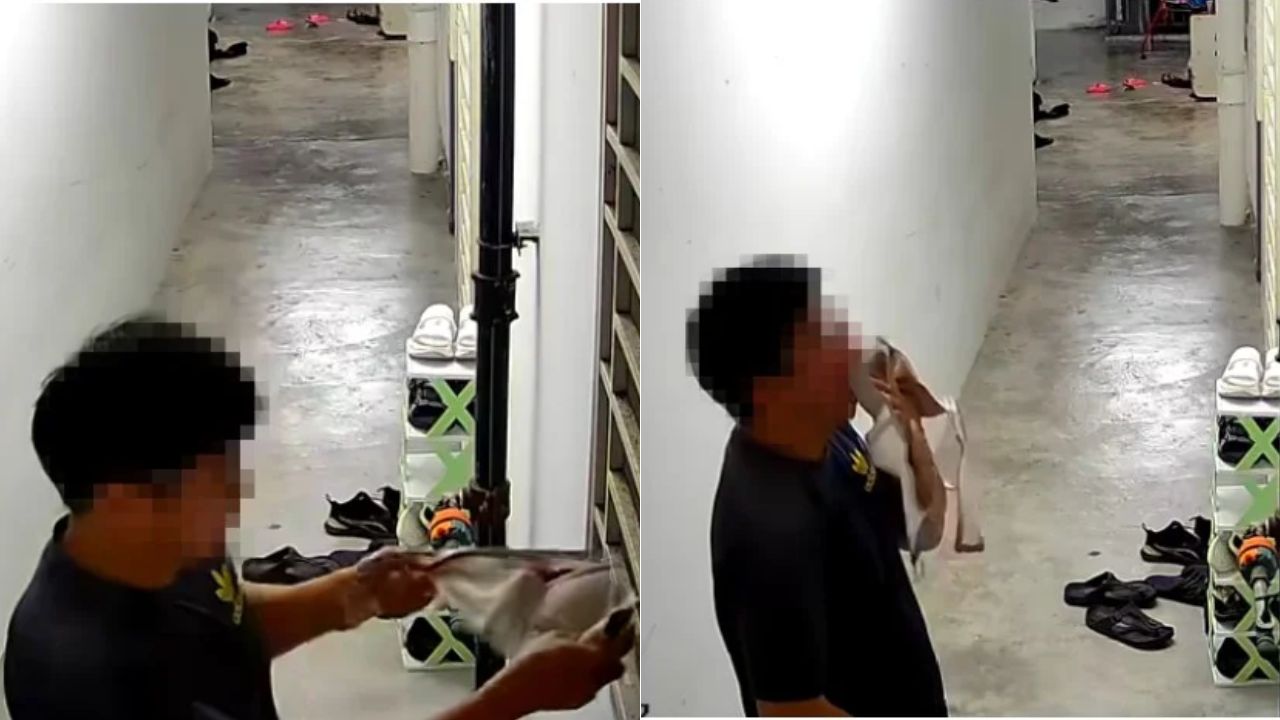Captan a hombre robando brasier de su vecina para darse placer frente a su apartamento