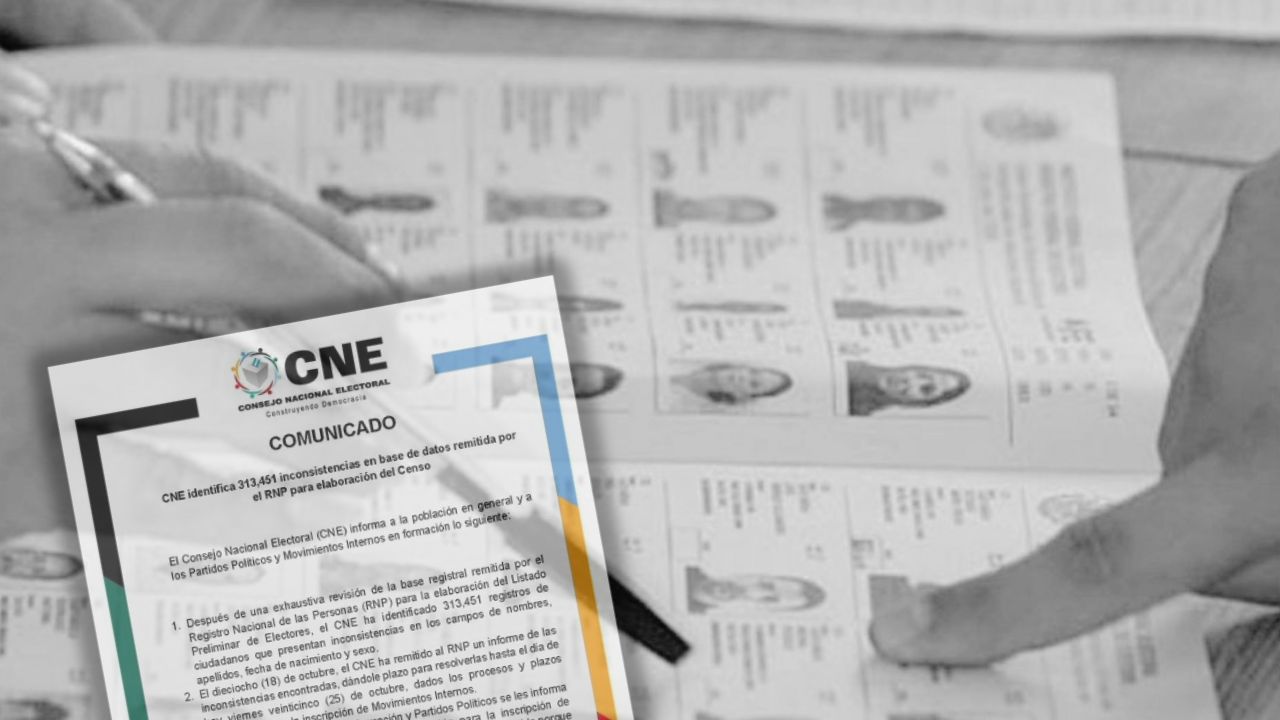 Más de 310,000 inconsistencias identifica CNE en base de datos de RNP