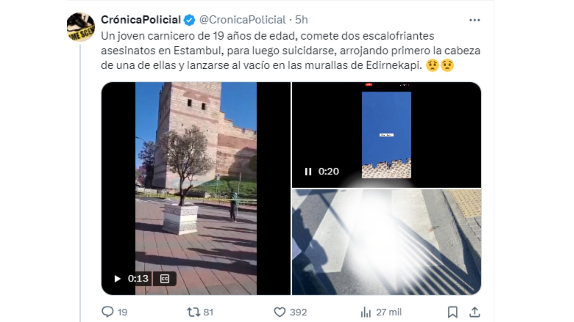 Imagen de Joven asesina a su exnovia y a otra mujer con media hora de diferencia y luego se quita la vida