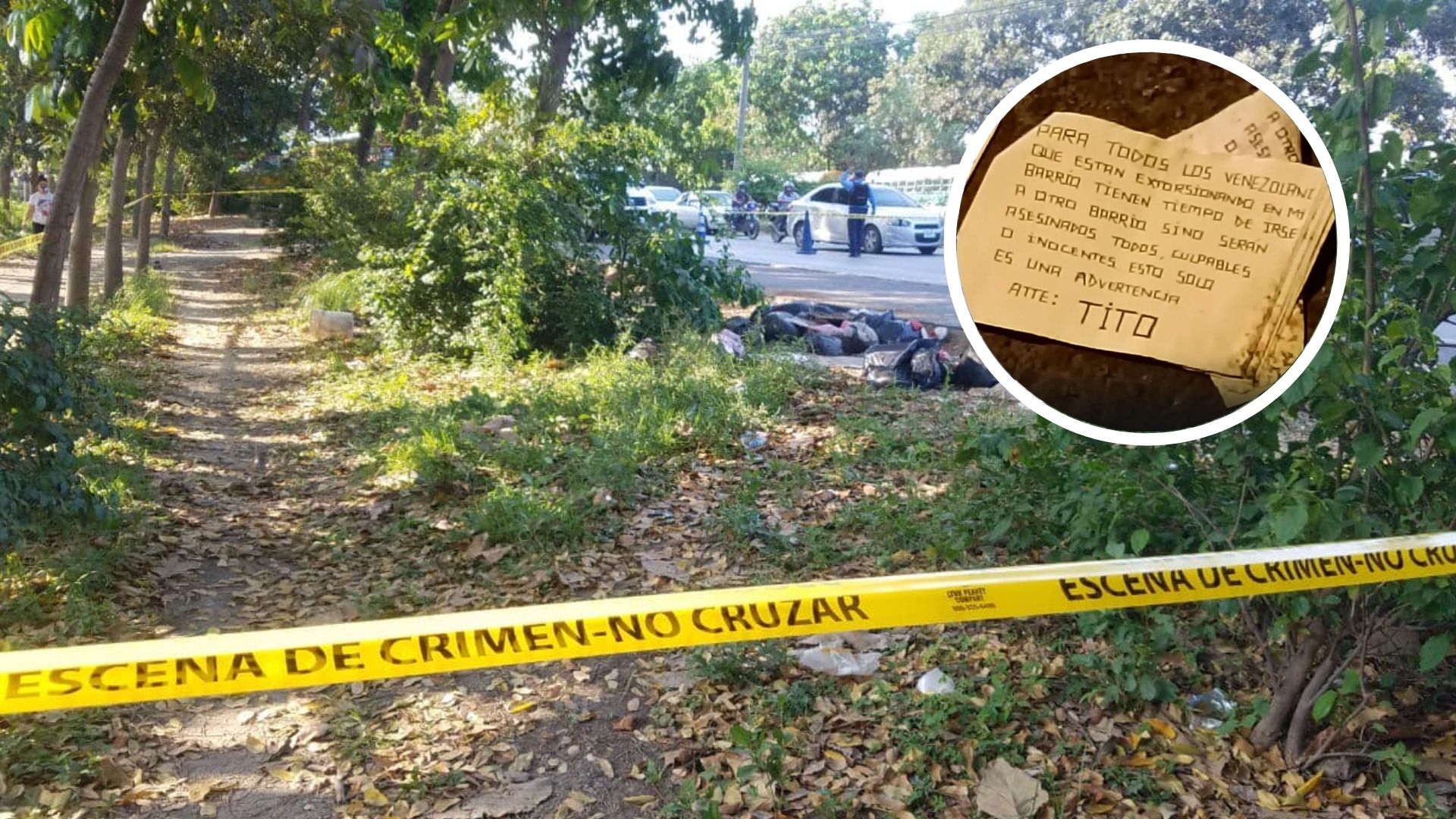 Matan a dos extorsionadores y les dejan una nota con advertencia