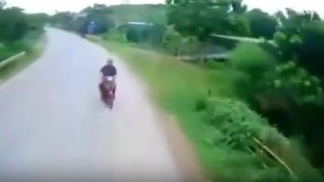 Video revela últimos instantes de motociclista al impactar intencionalmente contra camión