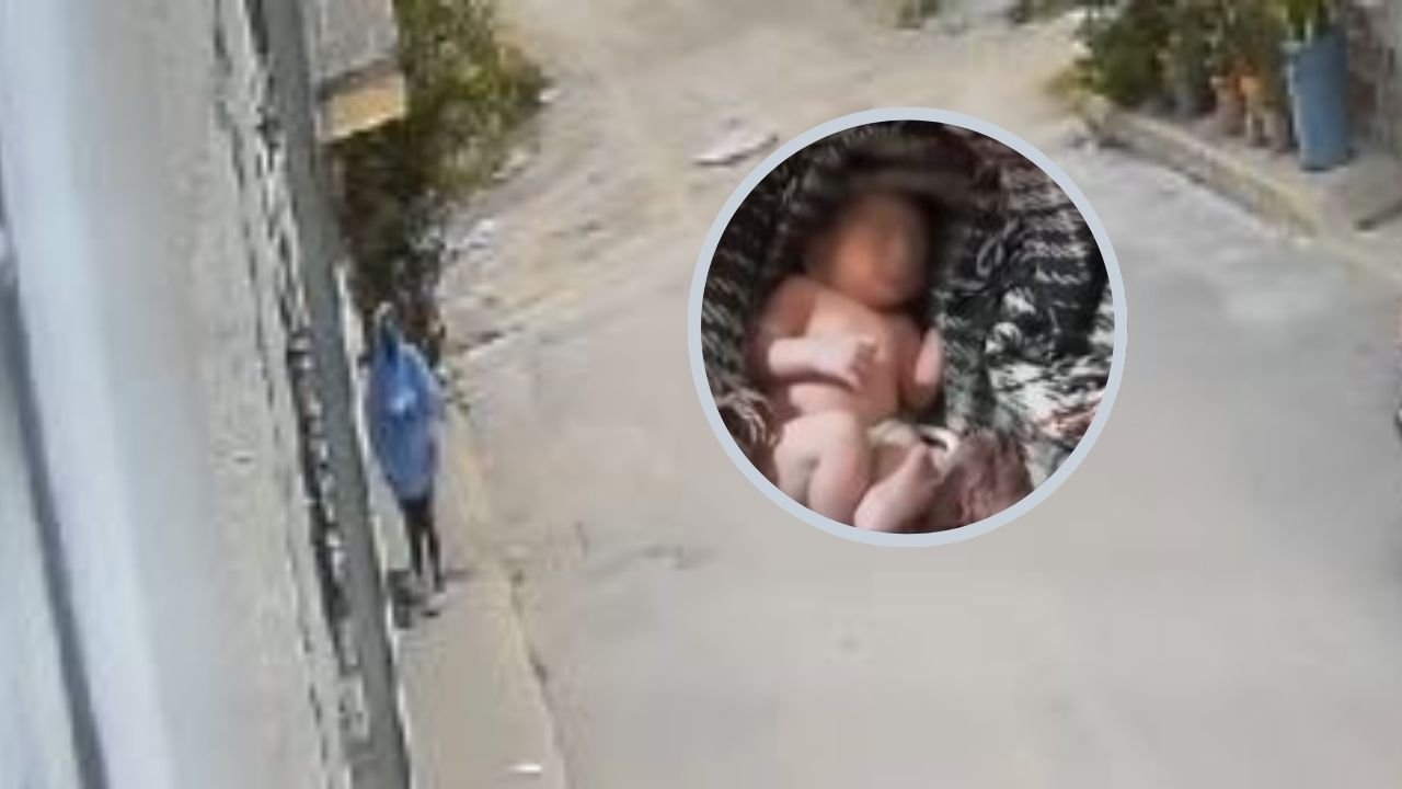 Graban a madre abandonando a su bebé recién nacido aún con el cordón umbilical