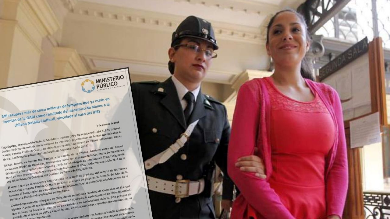 Recuperan más de L 5 millones decomisados a Natalia Ciuffardi por desfalco al IHSS