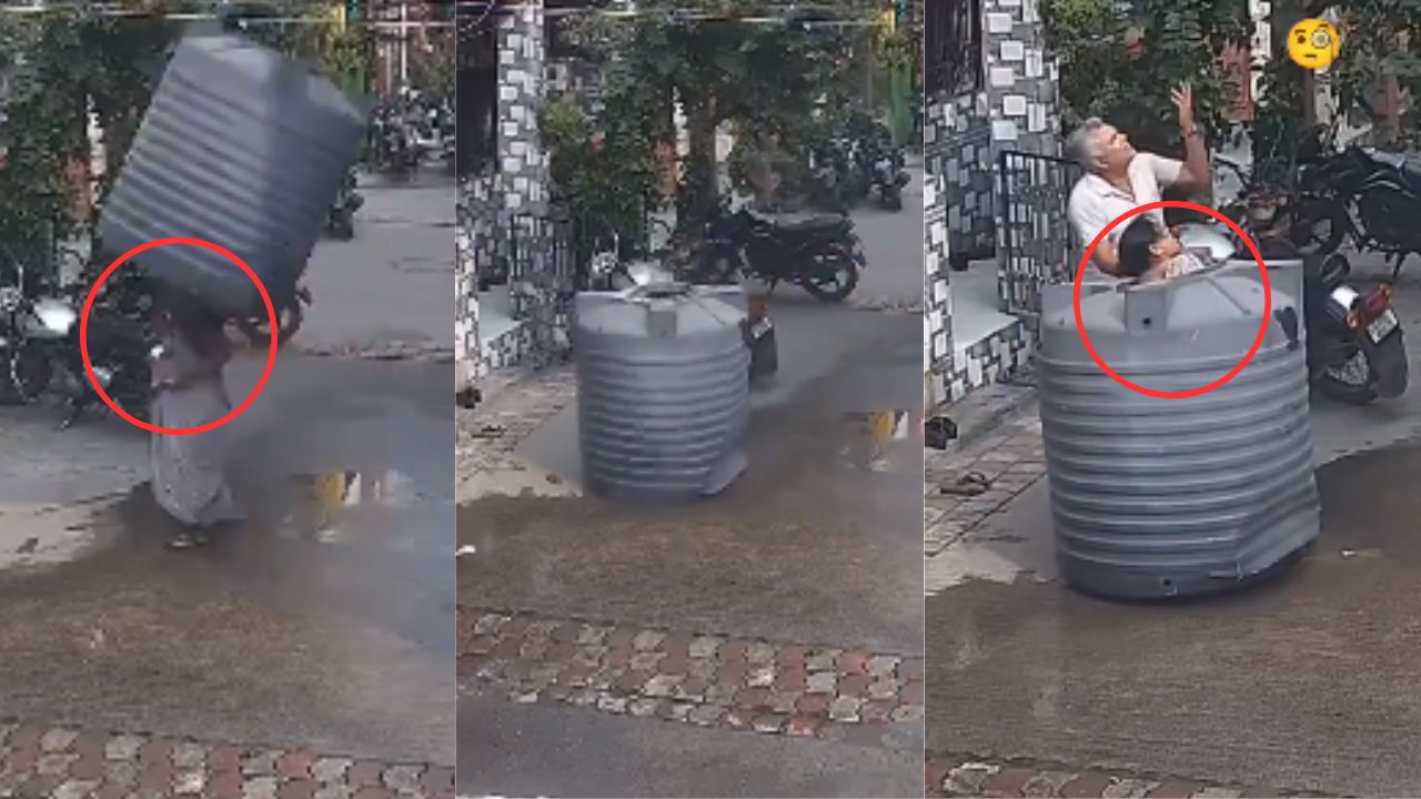 De manera insólita, tanque vacío cae sobre mujer que caminaba por la calle