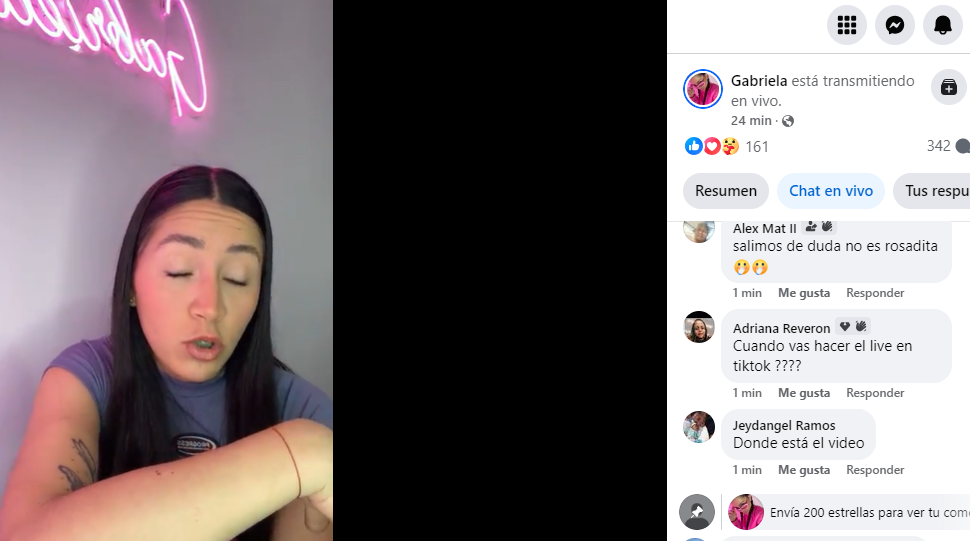 Captura de pantalla donde se ve a Gabriela Monasterio hablando de su video