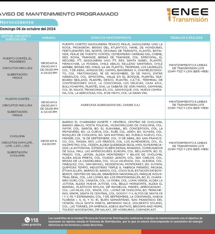 Lista de colonias que no tendrán luz mañana