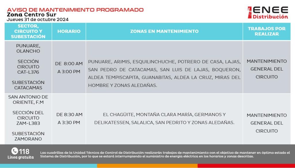 Lista de colonias que no tendrán luz mañana