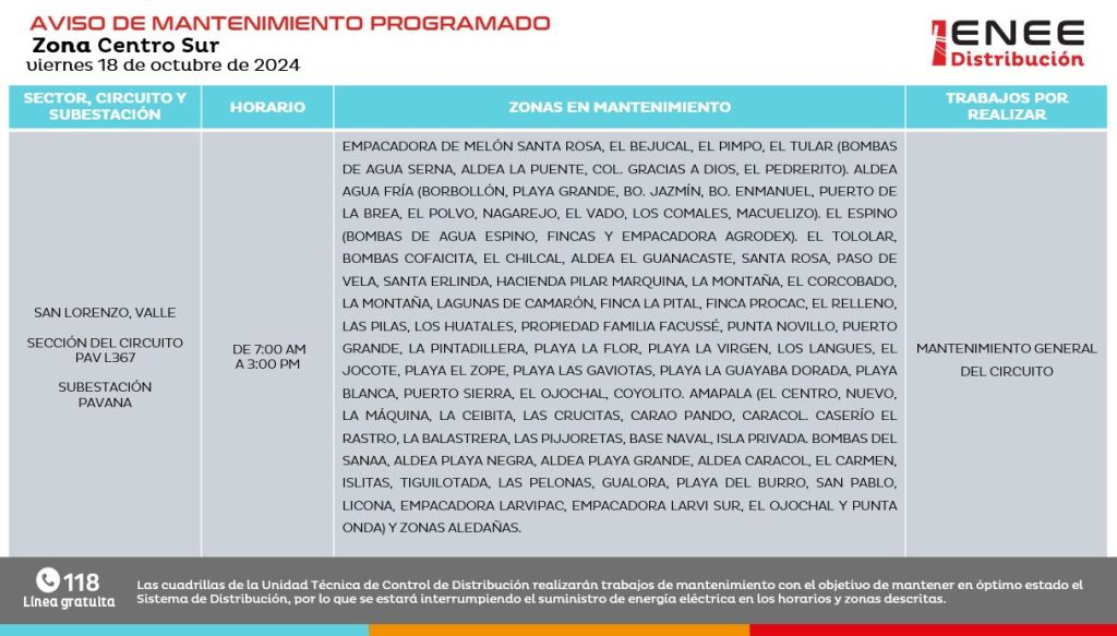 Lista de colonias que no tendrán luz mañana