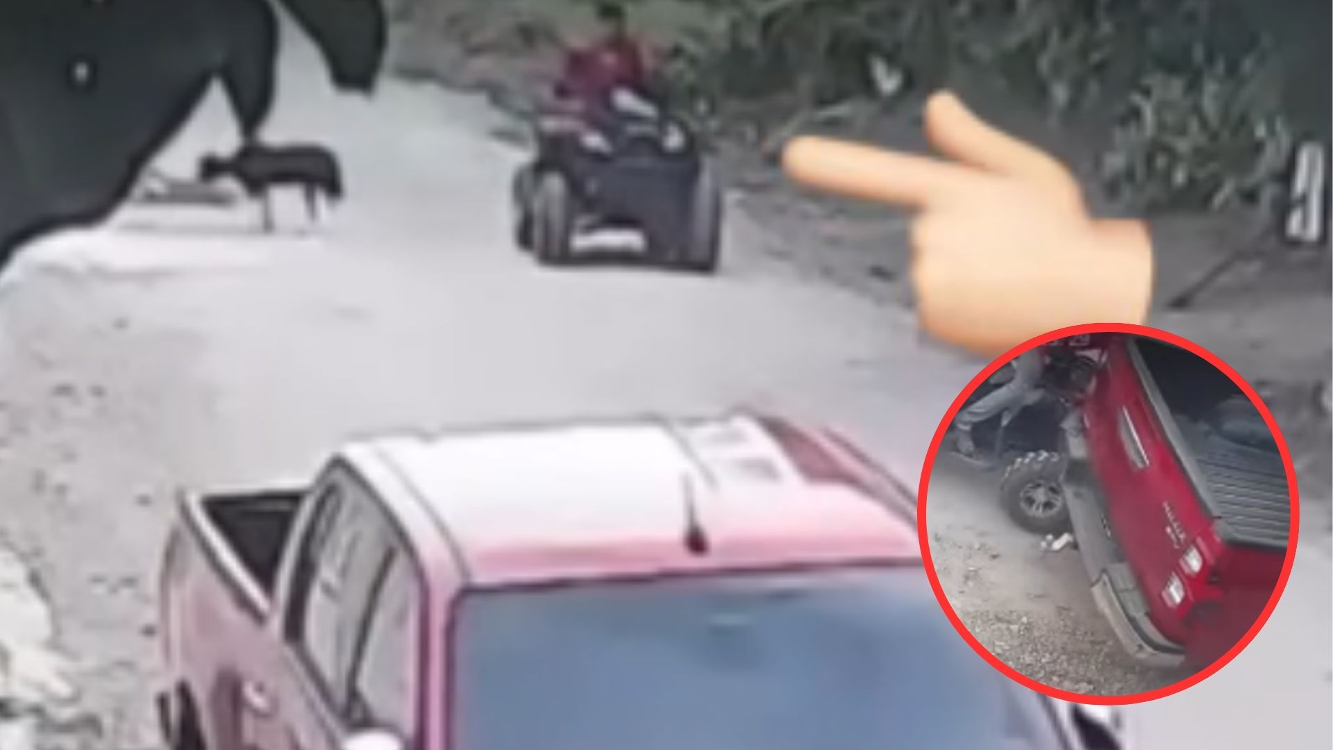 VIDEO: Menor en cuatrimoto impacta contra vehículo en Santa Cruz de Yojoa y se da a la fuga