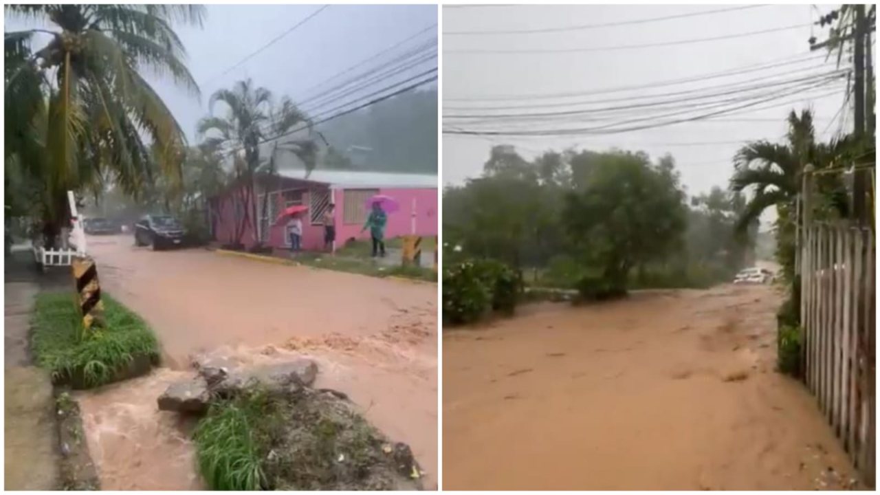 Alarma en Roatán por intensas lluvias que ya provocan serias inundaciones