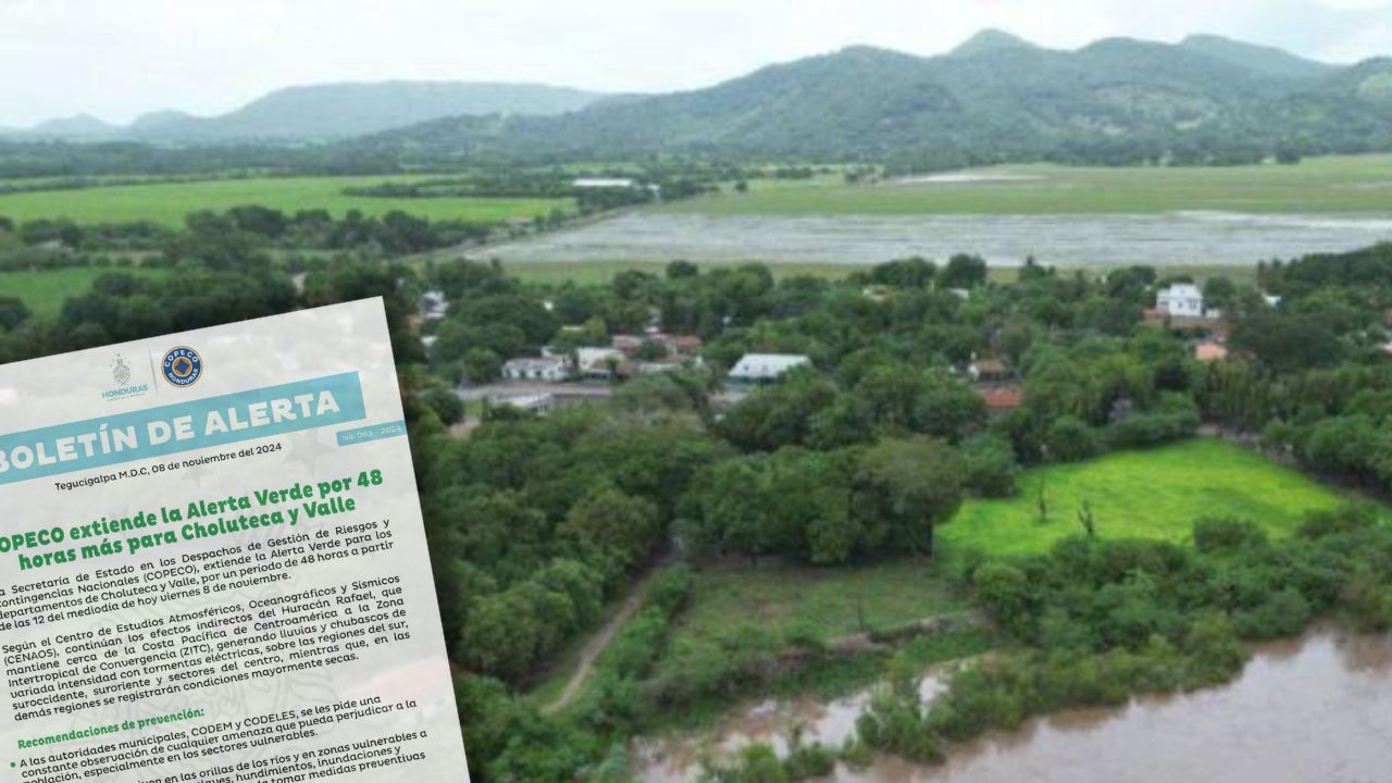 Extienden alerta verde por lluvias para Valle y Choluteca